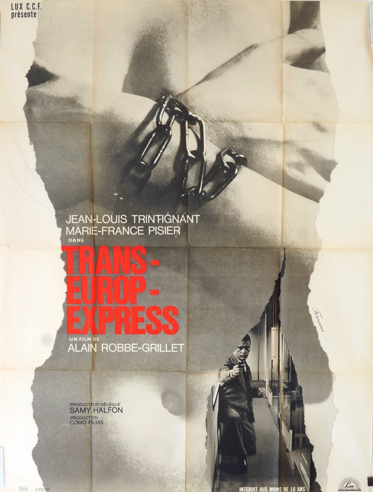 TRANS-EUROP-EXPRESS MOVIE POSTER ORIGINAL 120x160 JEAN-LOUIS TRINTIGNANT