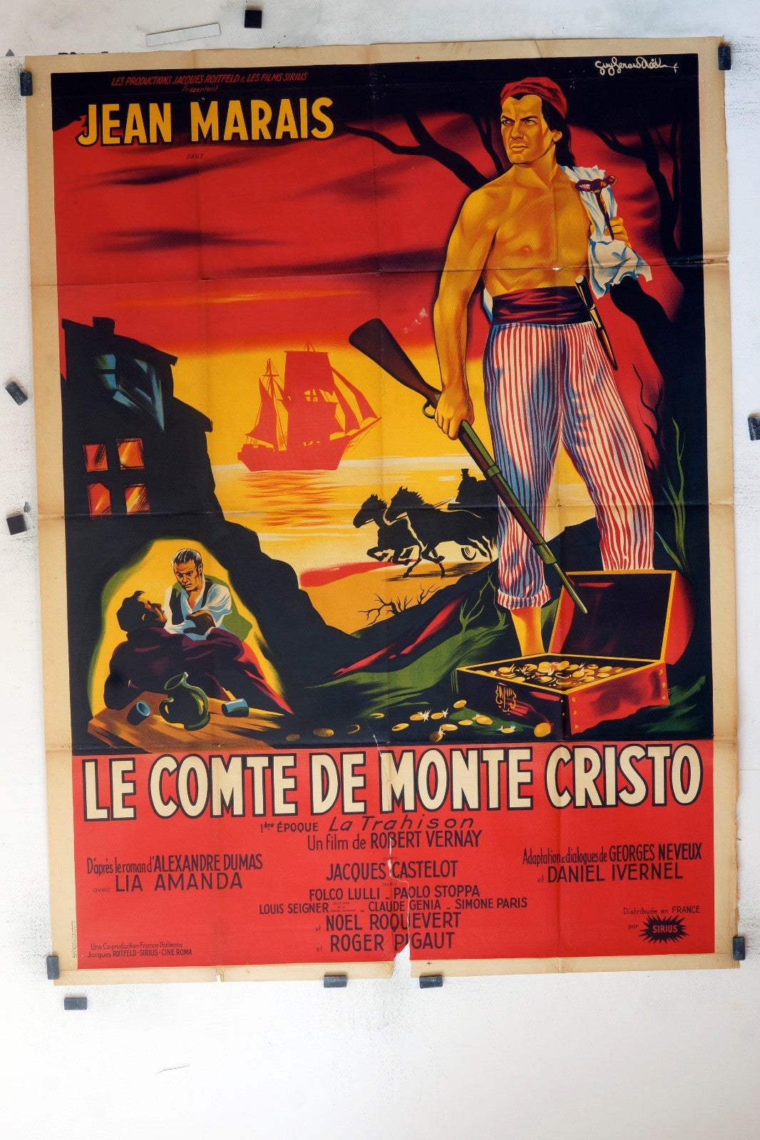 LE CONTE DE MONTE CRISTO JEAN MARAIS MOVIE POSTER ORIGINAL (120x160)