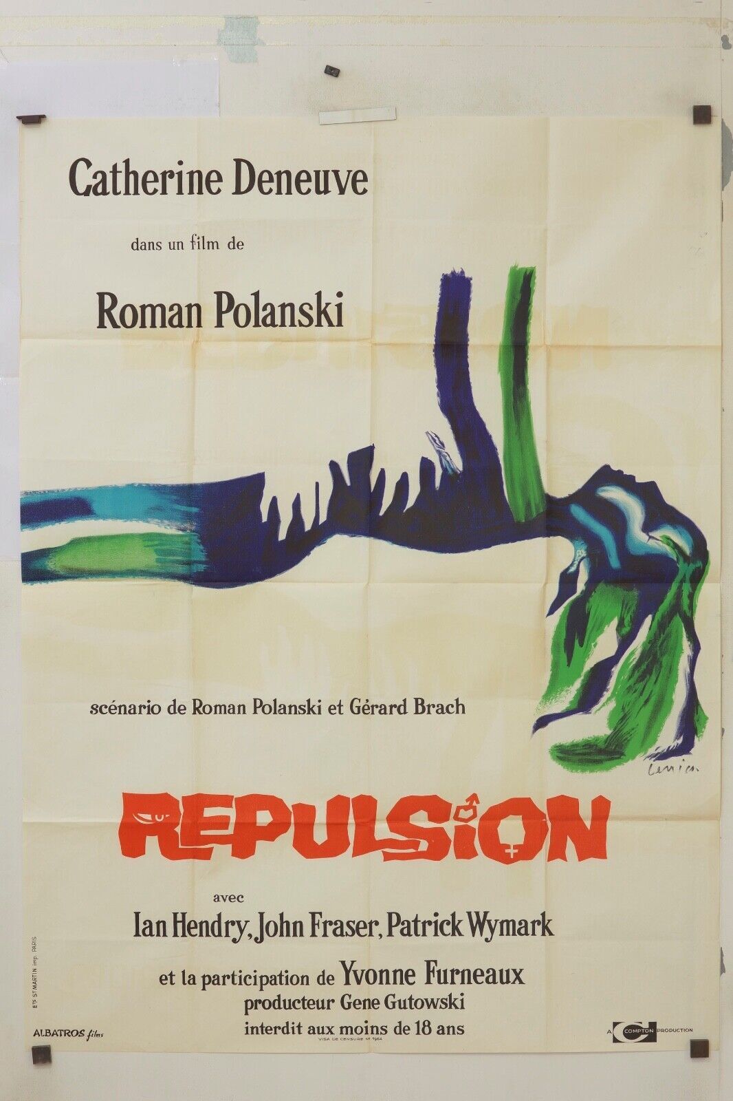 REPULSION MOVIE POSTER ORIGINAL (120X160) CATHERINE DENEUVE