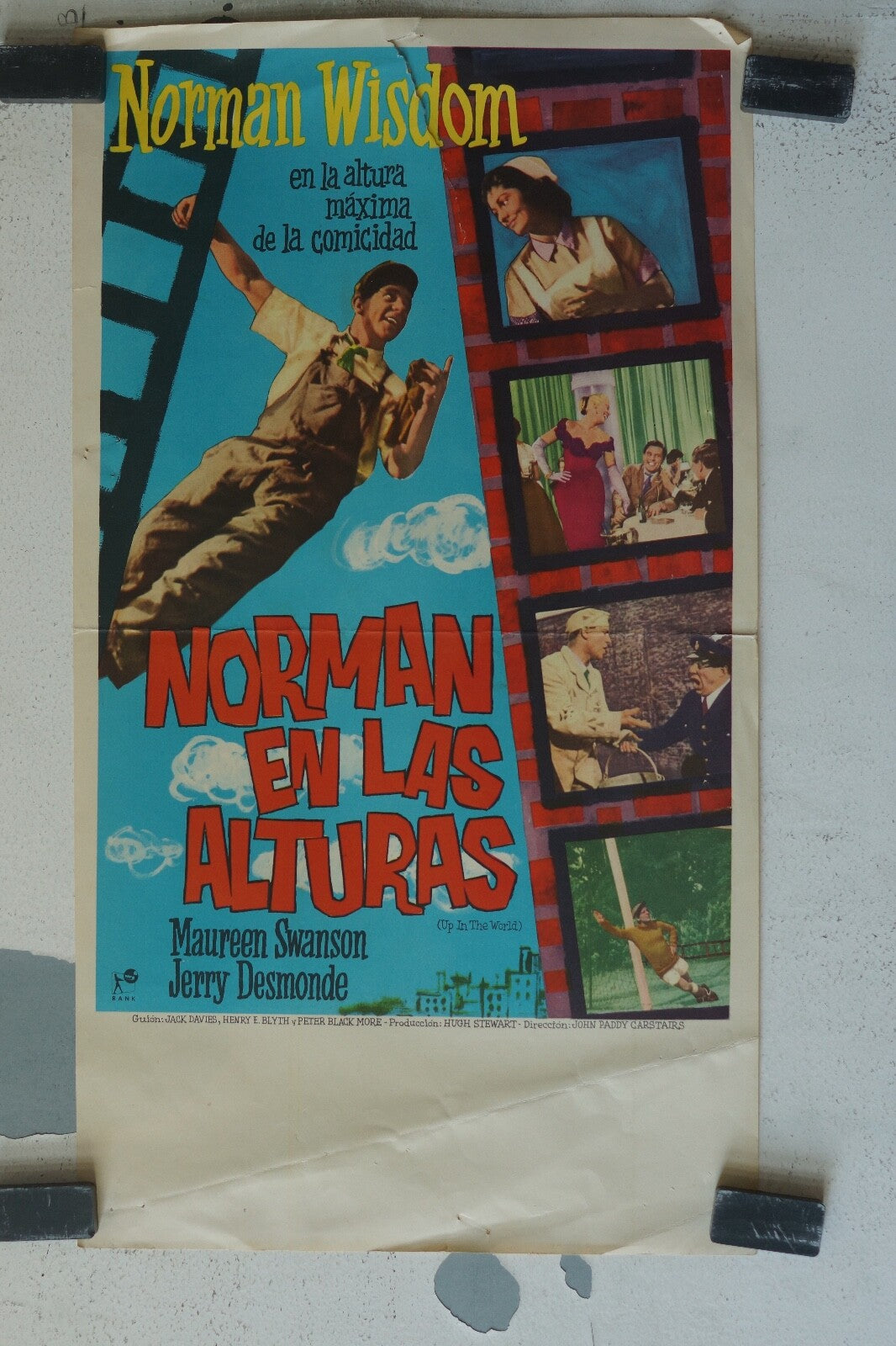 NORMAN EN LAS ALTURAS 1963 MOVIE POSTER ORIGINAL 25X45 NORMAN WISDON, MAUREEN