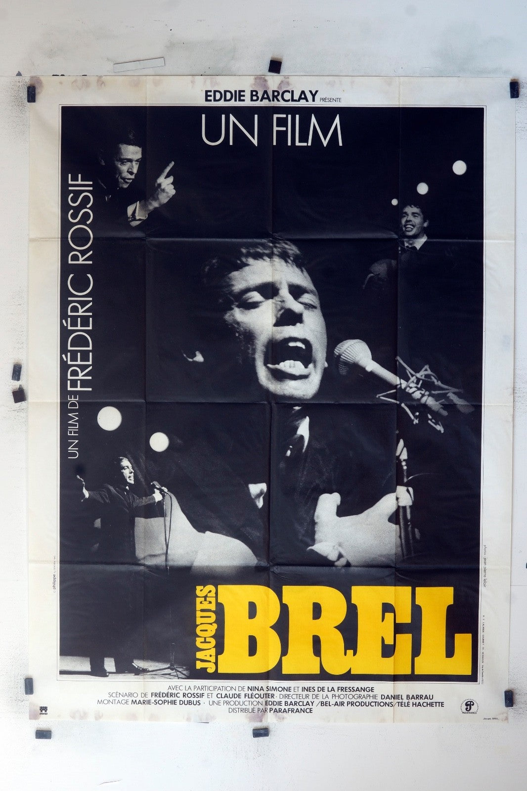 JACQUES BREL FREDERIC ROSSIF MOVIE POSTER ORIGINAL (120x160)