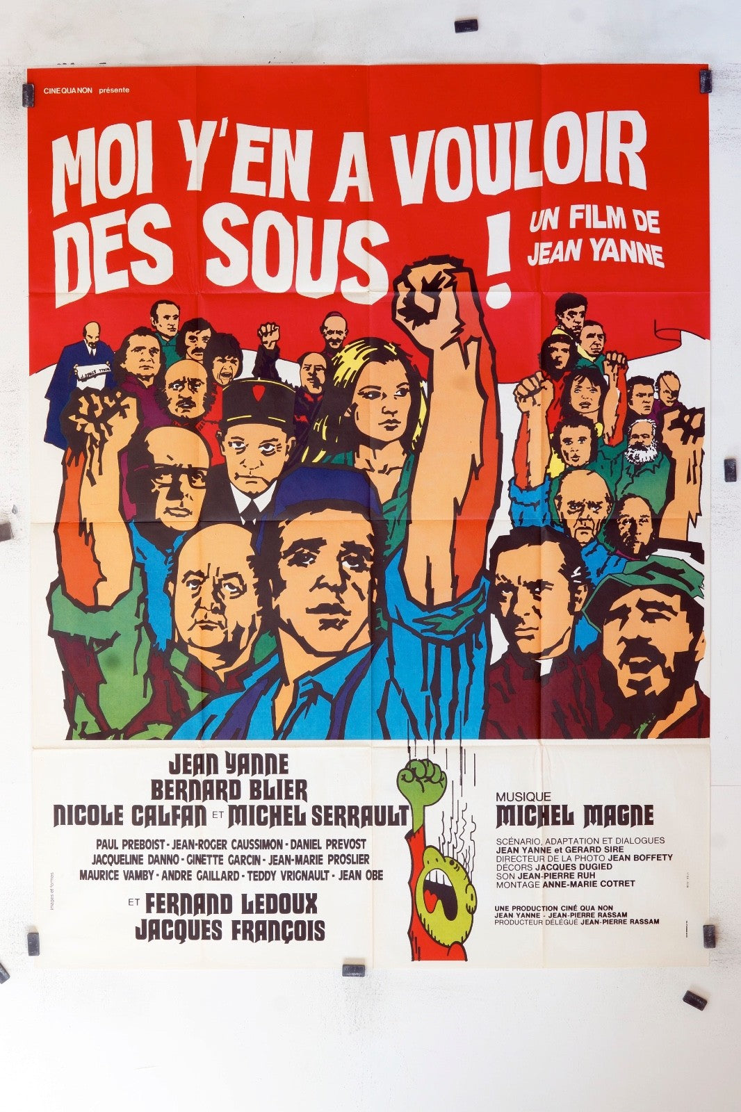 MOI Y’EN A VOULOIR DES SOUS ! JEAN YANNE MOVIE POSTER ORIGINAL 120x160