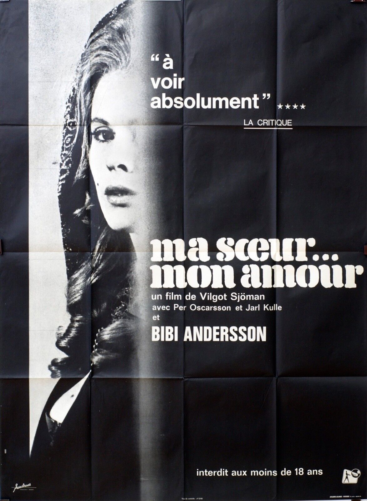 MA SŒUR MON AMOUR MOVIE POSTER ORIGINAL 120x160 BIBI ANDERSON