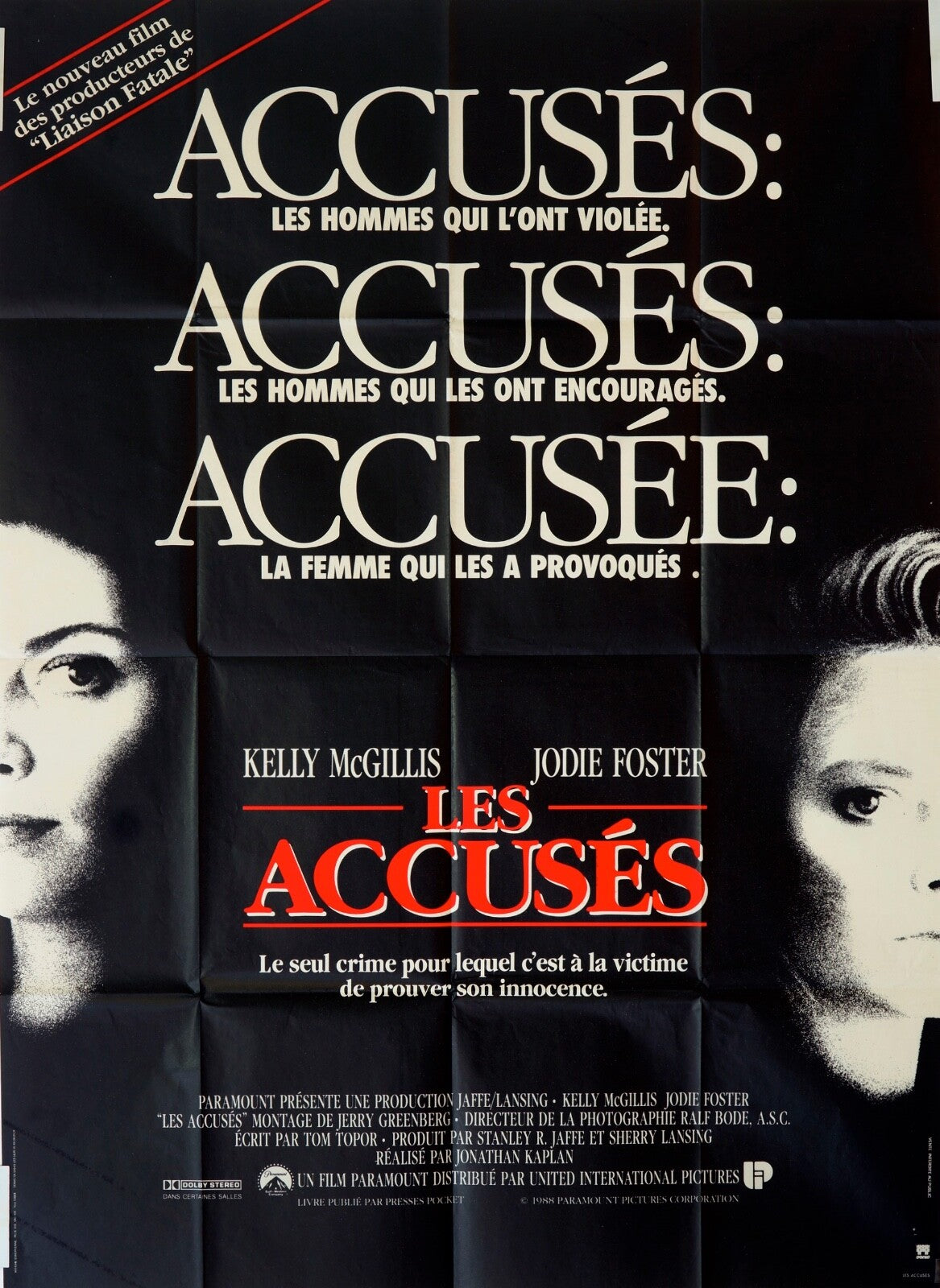 LES ACCUSÉES ORIGINAL MOVIE POSTER 120x160 KELLY MCGILLIS