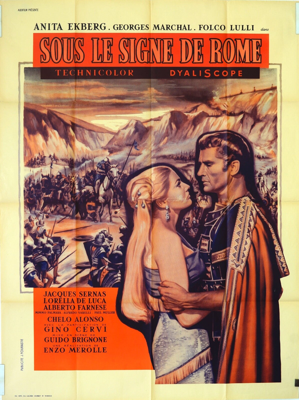 SOUS LE SIGNE DE ROME MOVIE POSTER ORIGINAL 120x160 ANITA EKBERG