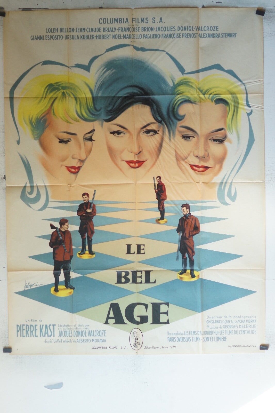 BEL AGE (LE) ORIGINAL MOVIE POSTER 120x160 Loleh Bellon , Marcello Pagliero