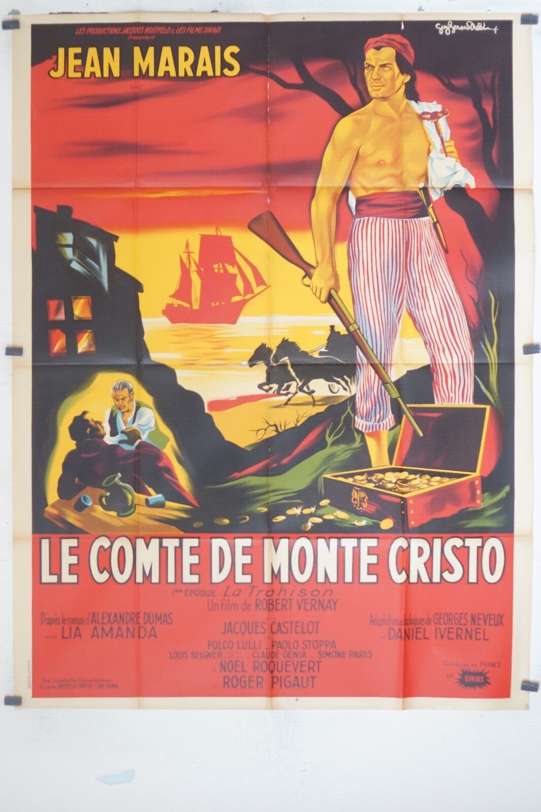 COMTE DE MONTE CRISTO (LE) MOVIE POSTER ORIGINAL 120x160, Jean Marais