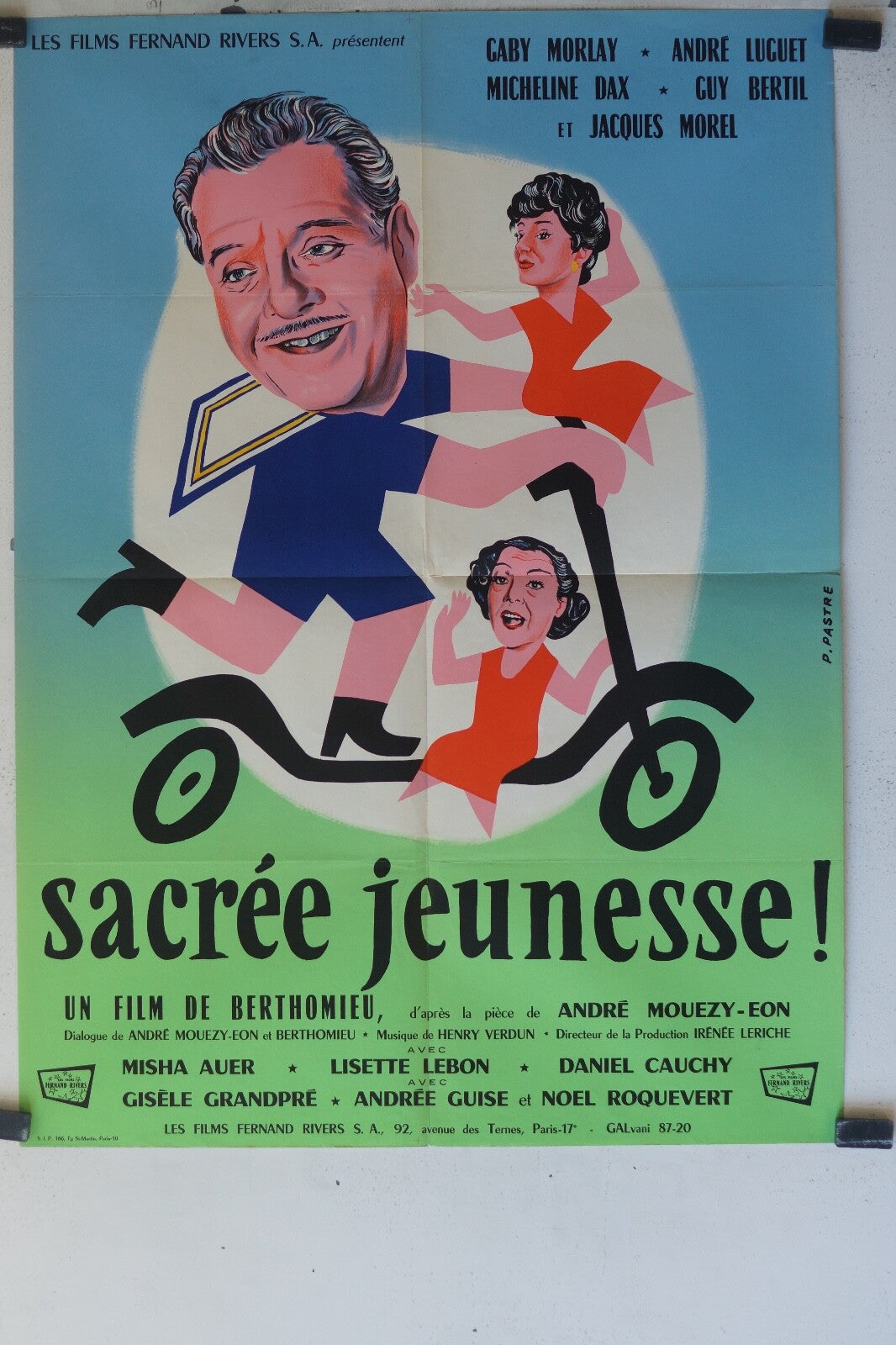 SACREE JEUNESSE POSTER ORIGINAL 60x80 Gaby Morlay , André Luguet