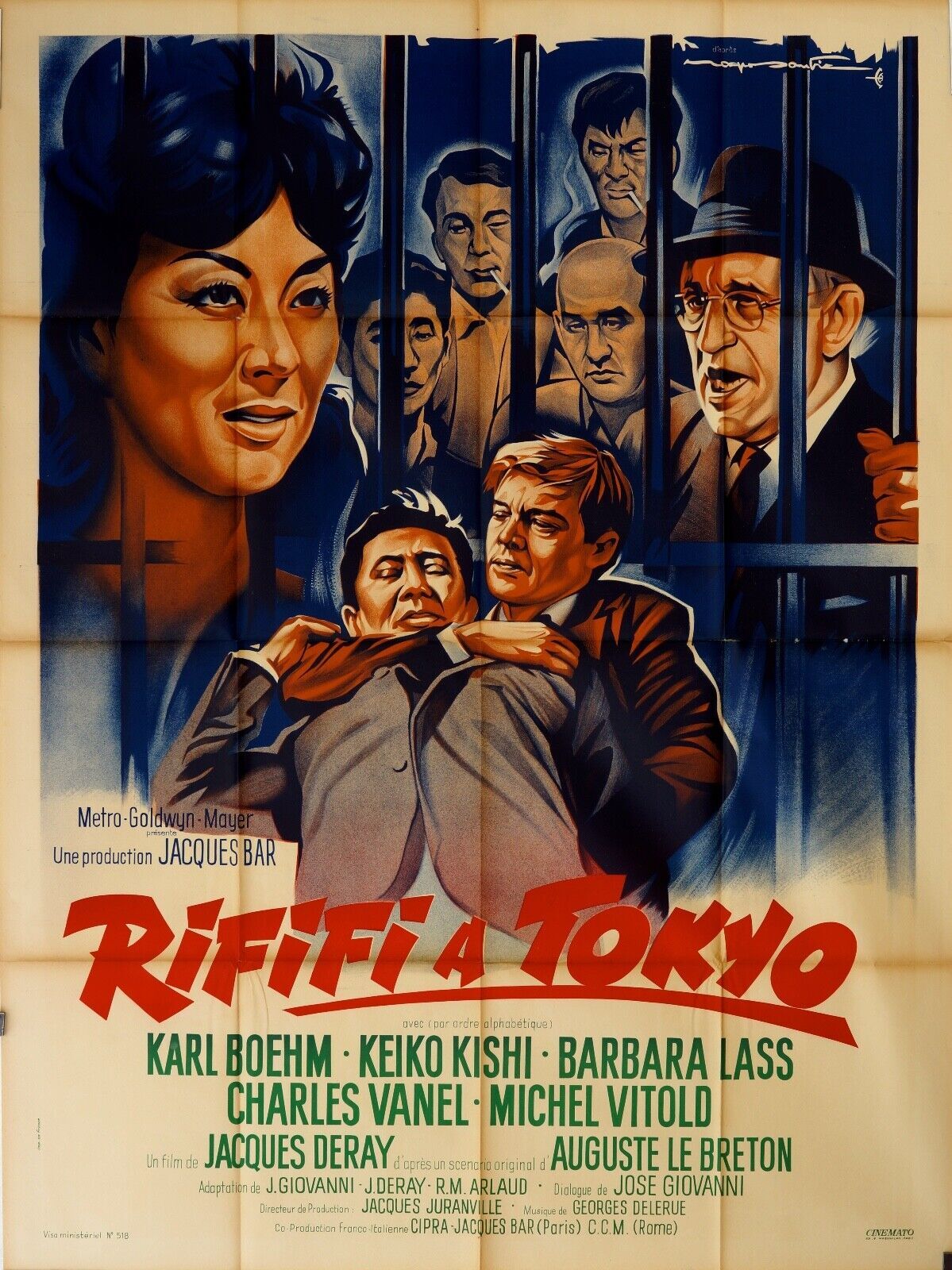 RIFIFI A TOKYO MOVIE POSTER ORIGINAL 120x160 KARL BOEHM