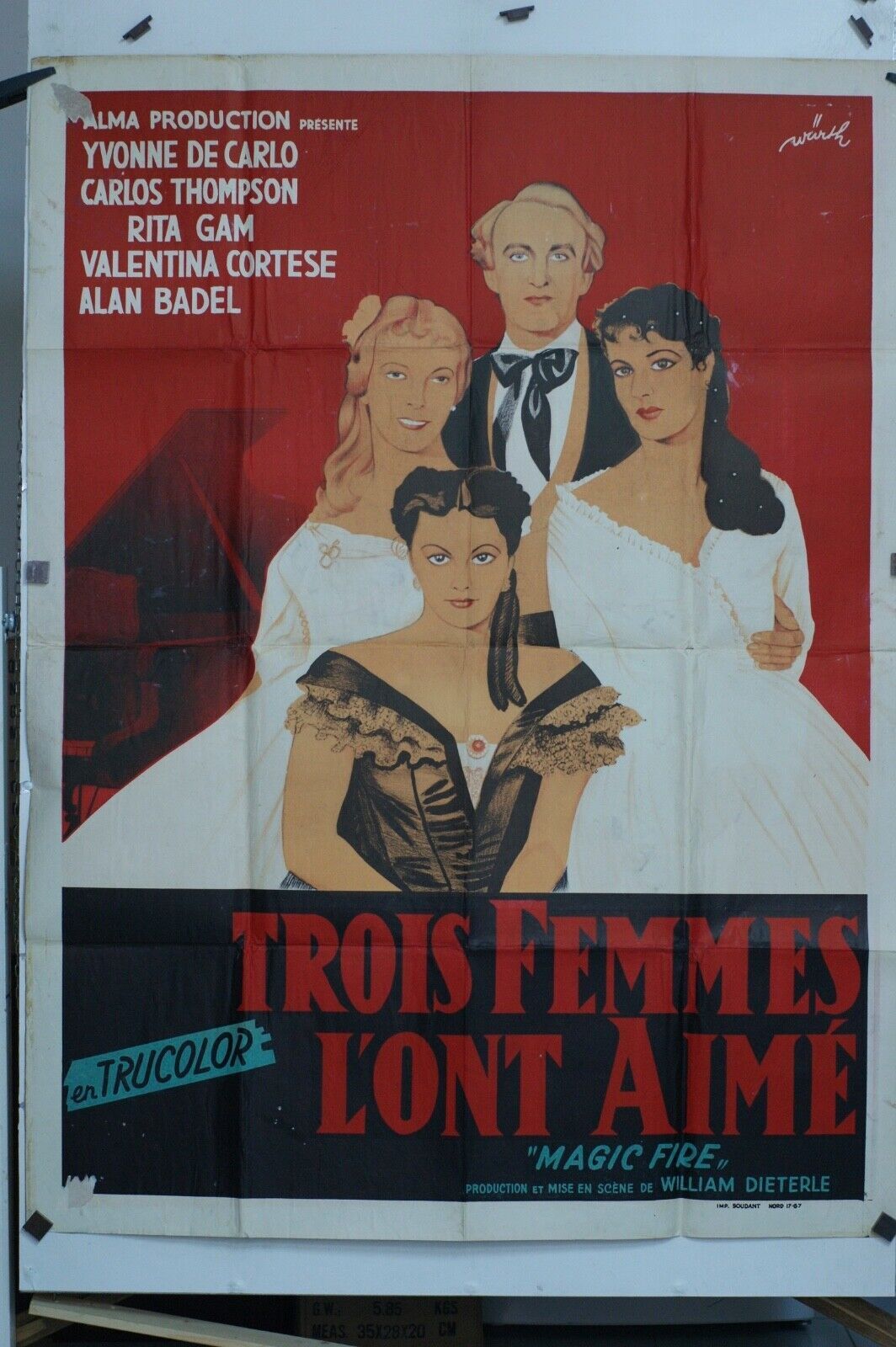 TROIS FEMMES 120X160 ORIGINAL POSTER AGNES DELAHAIE
