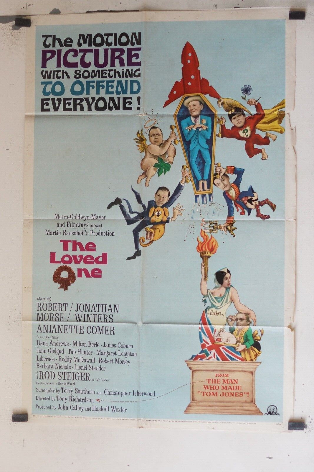 THE LOVED ONE POSTER ORIGINAL 69x103, Tony Richardson, Robert Morse