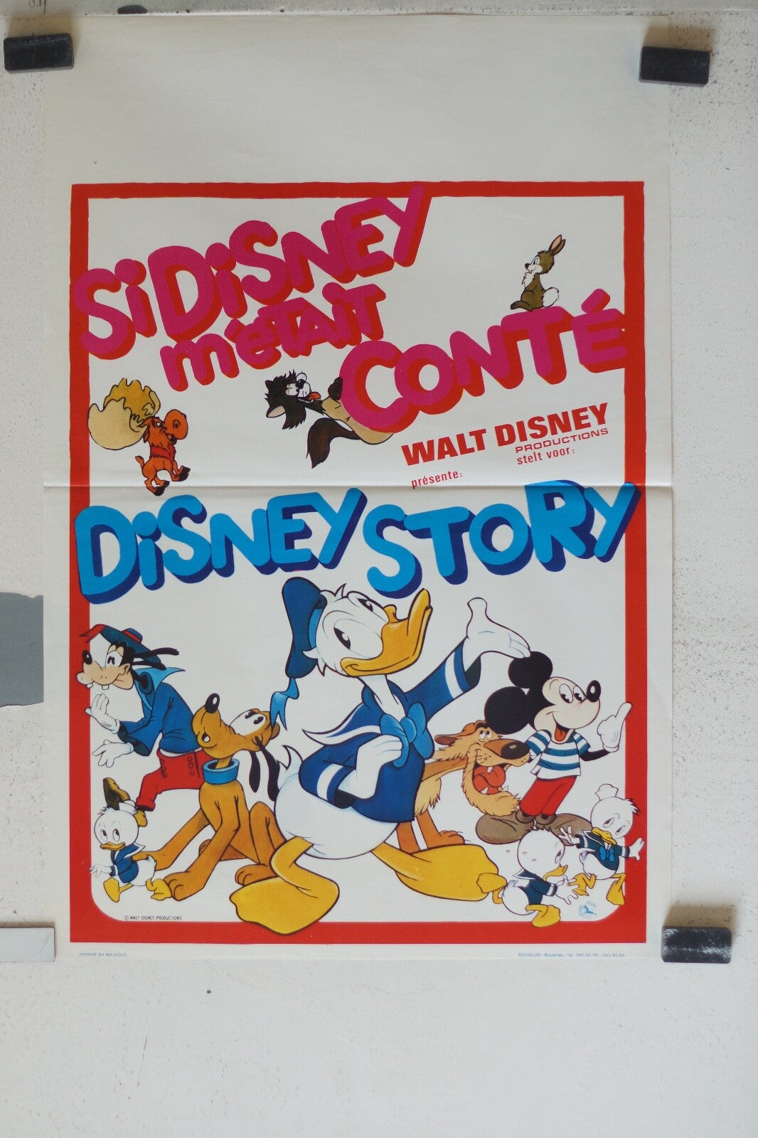 DISNEY STORY ORIGINAL MOVIE POSTER 36x55 Walt Disney