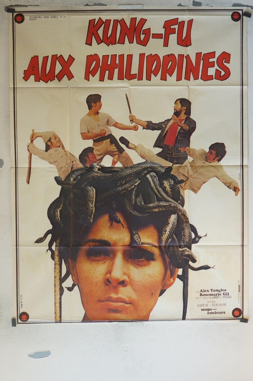 KUNG-FU AUX PHILIPPINES POSTER ORIGINAL 120x160 ALEX TANGLEE