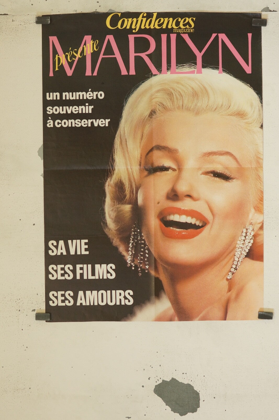 MARYLIN PORTRAIT MOVIE POSTER ORIGINAL (60X80) CONFIDENCES MAGAZINES