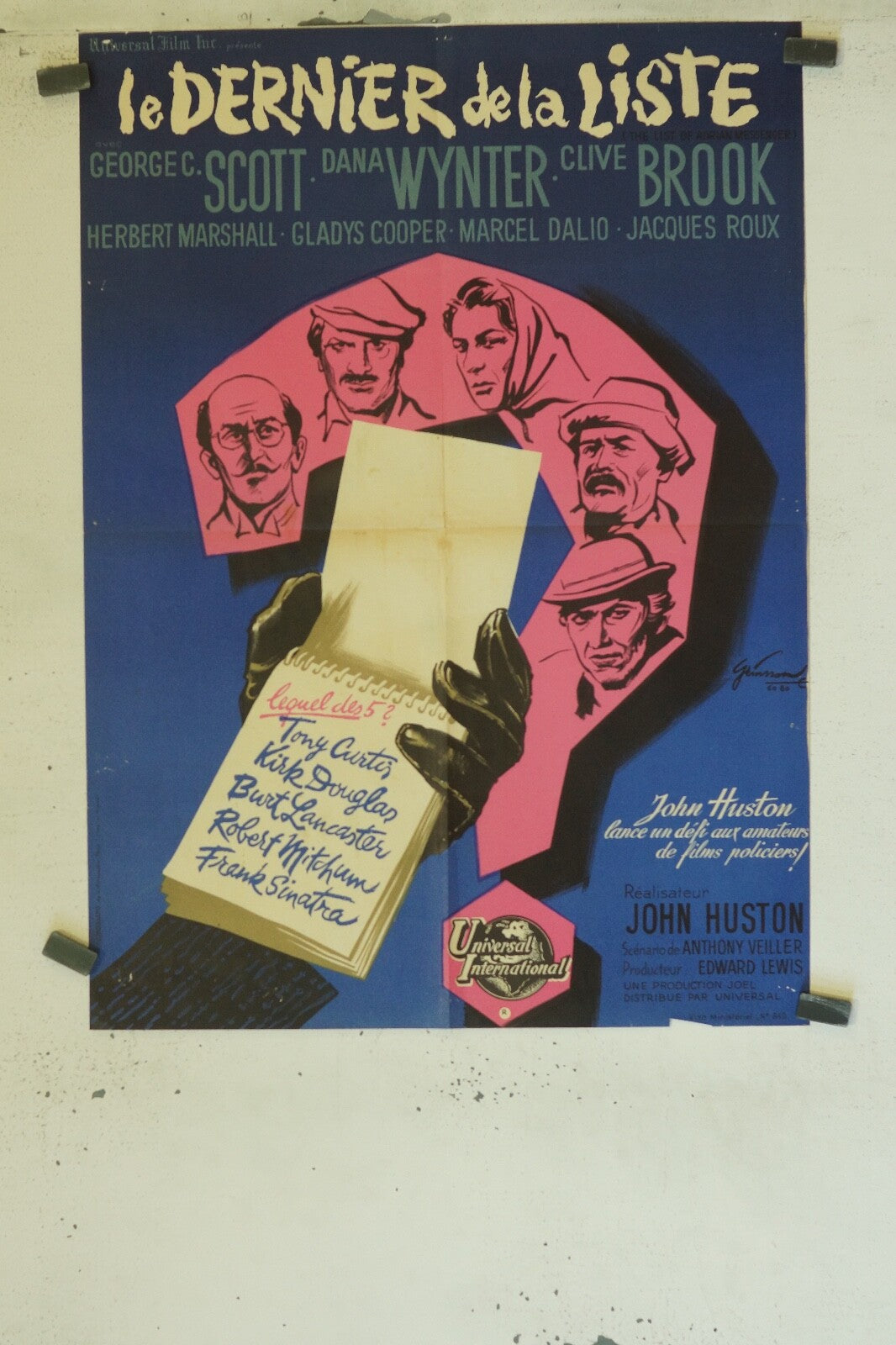 LE DERNIER DE LA LISTE 60X80 MOVIE POSTER ORIGINAL GEORGE C.SCOTT – DANA WYNTER