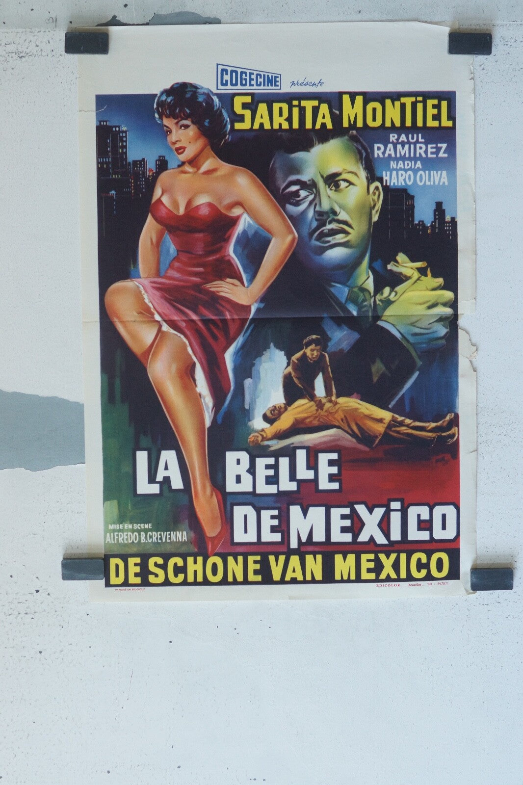 LA BELLE DE MEXICO POSTER ORIGINAL 33X56 SARITA MONTIEL