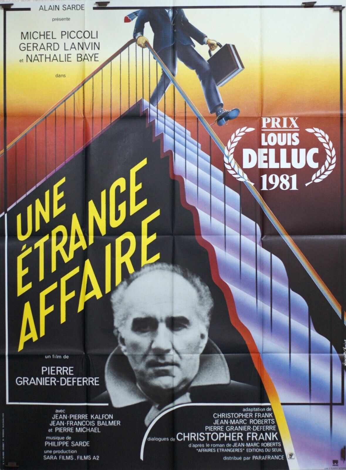 UNE ÉTRANGE AFFAIRE MOVIE POSTER ORIGINAL 120x160 MICHEL PICCOLI