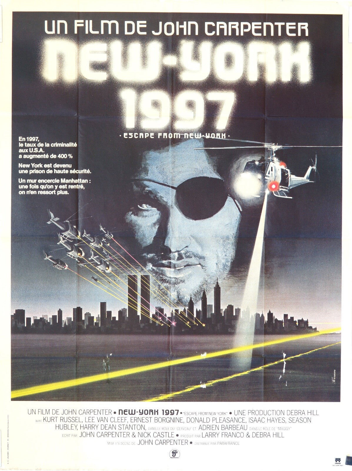NEW-YORK 1997 MOVIE POSTER ORIGINAL 120x160 JOHN CARPENTER
