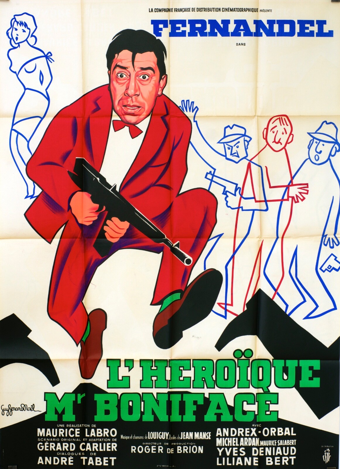 L’HÉROÏQUE MR BONIFACE POSTER ORIGINAL 120x160 FERNANDEL