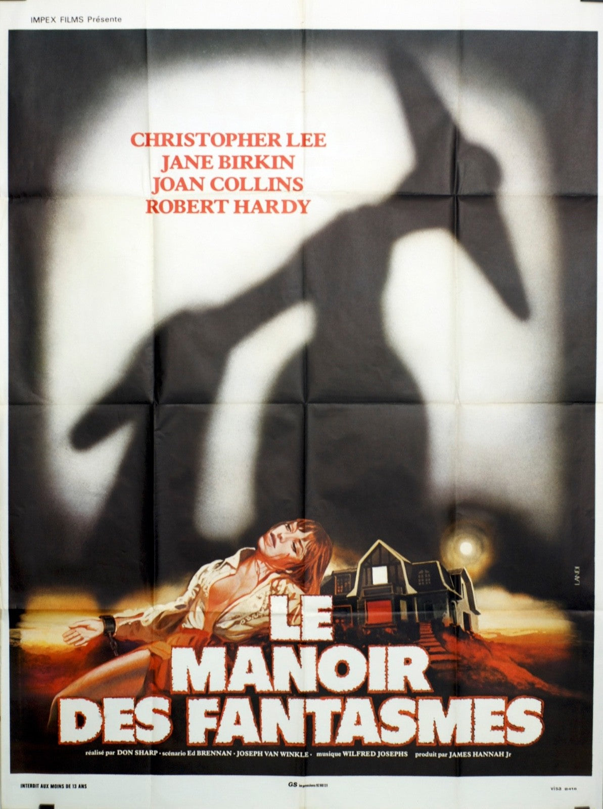 LE MANOIR DES FANTASMES CHRISTOPHER LEE ORIGINAL MOVIE POSTER 120x160