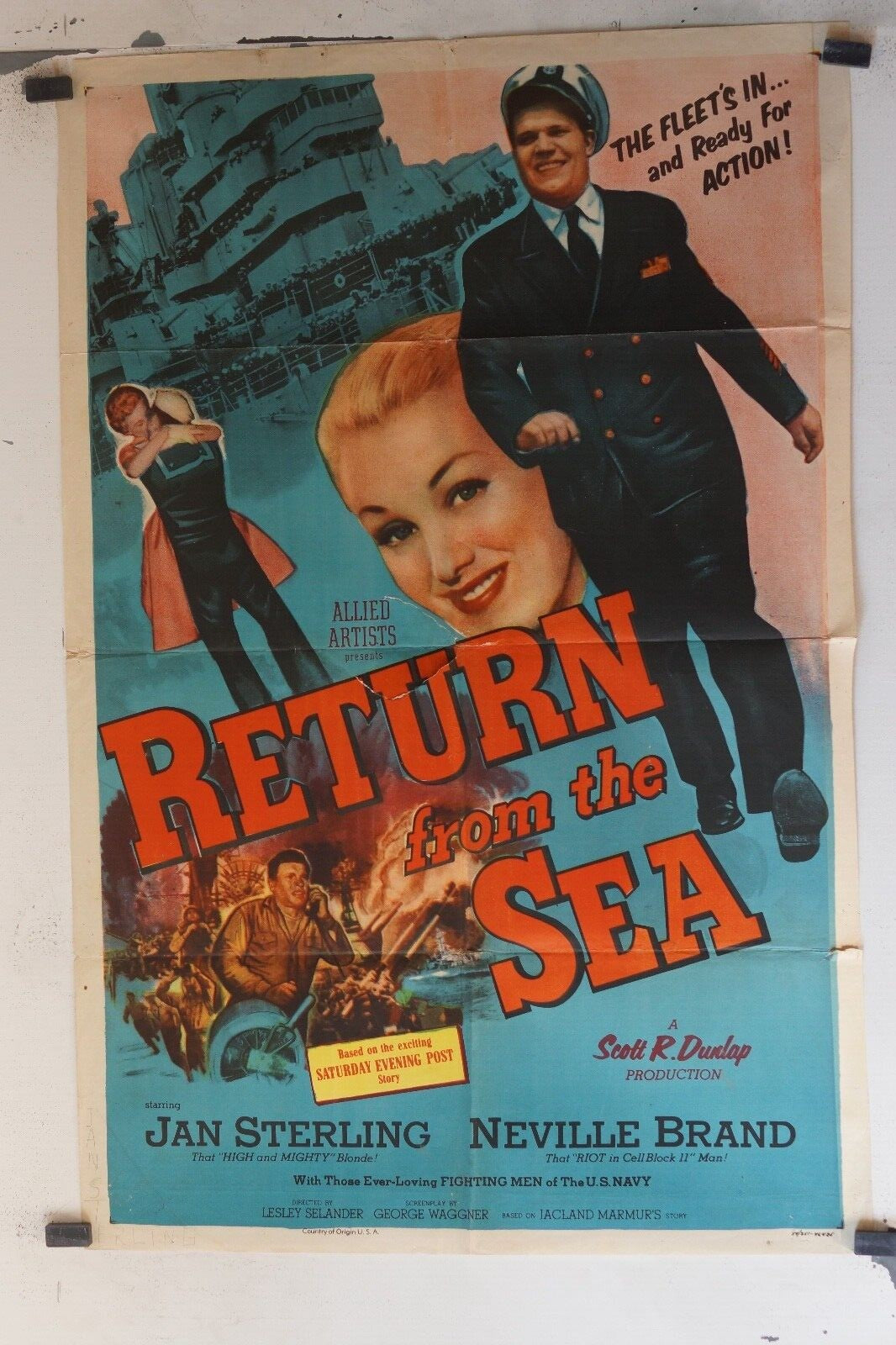 RETURN FROM THE SEA MOVIE POSTER ORIGINAL (69x103), Jan Sterling, Neville Brand
