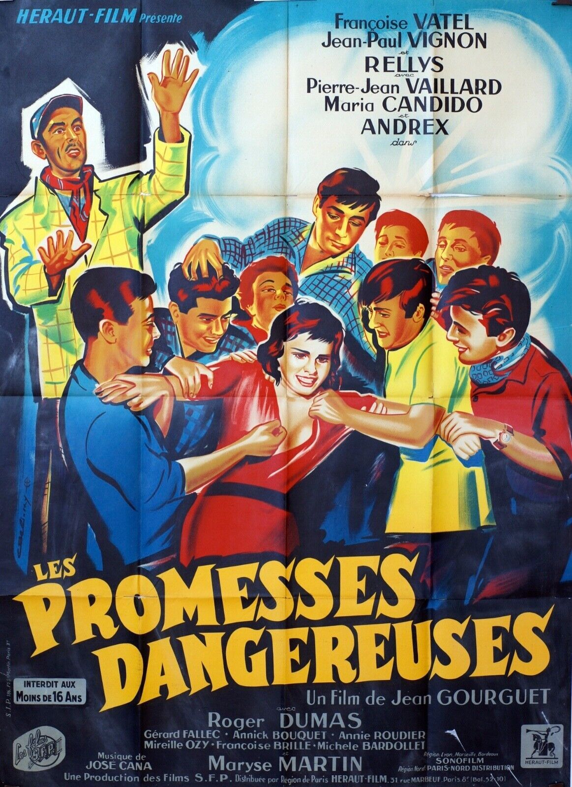 LES PROMESSES DANGEUREUSES MOVIE POSTER ORIGINAL (120X160) FRANÇOISE VATEL