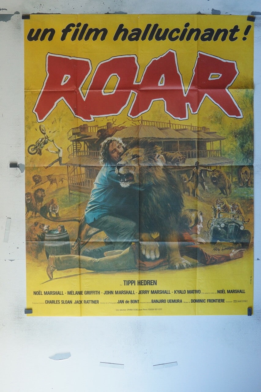 ROAR MOVIE POSTER ORIGINAL 120x160 TOM BERENGER – GLENN CLOSE