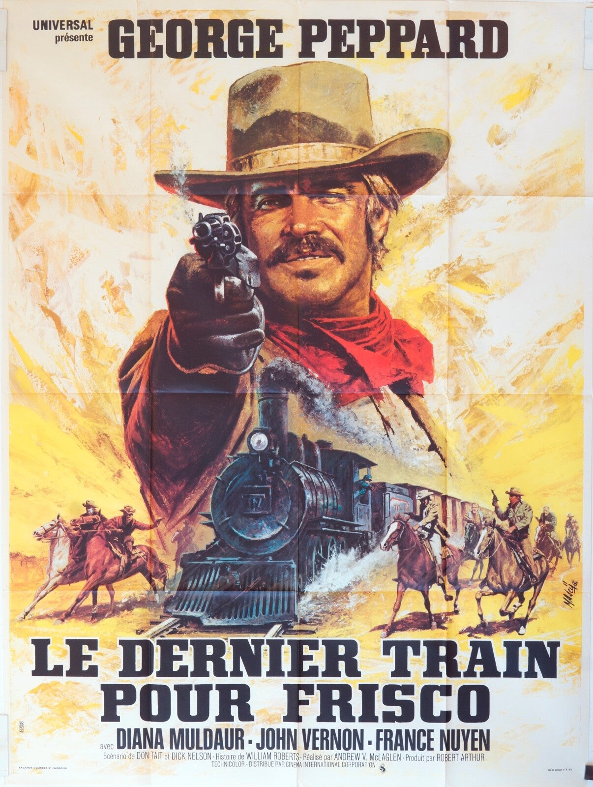 LE DERNIER TRAIN POUR FRISCO MOVIE POSTER ORIGINAL 120x160 GEORGE PEPPARD