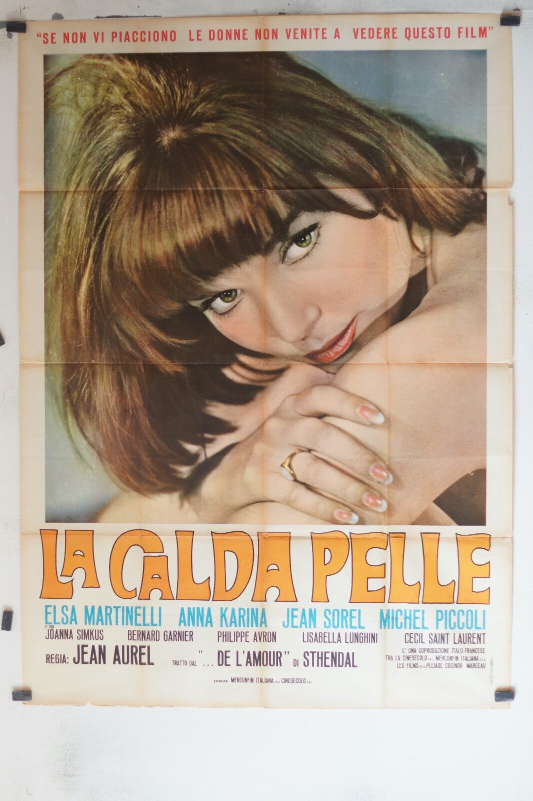 LA CALDA PELLE (De l’amour), 1964 MOVIE POSTER ORIGINAL 120x160 Michel Piccoli