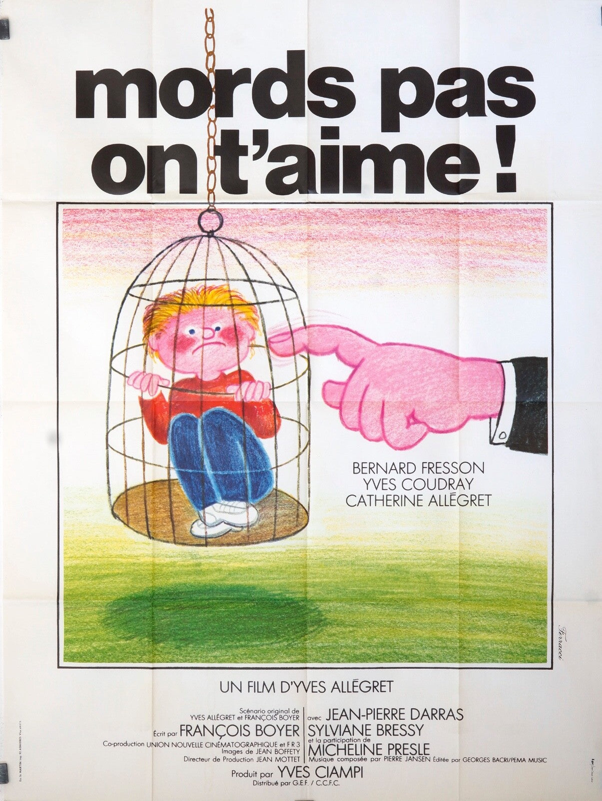 MORDS PAS ON T’AIME movie poster ORIGINAL 120x160 YVES ALLÉGRET