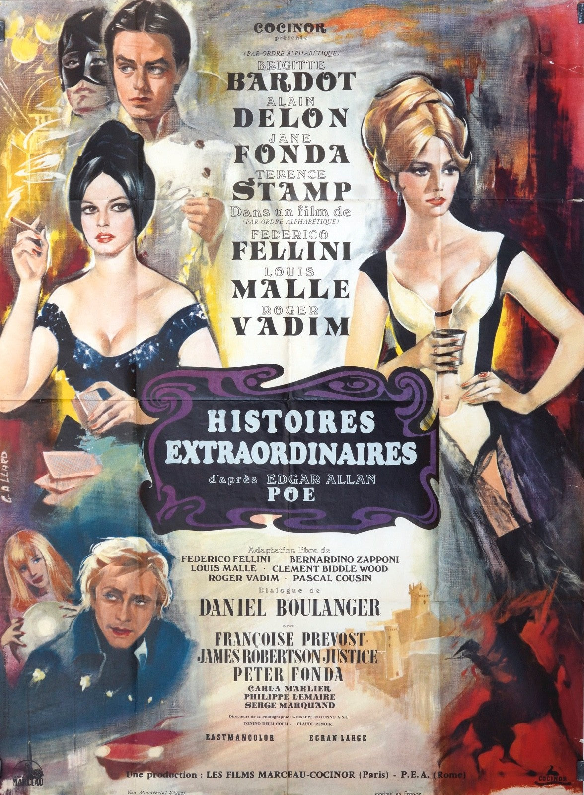 HISTOIRES EXTRAORDINAIRES BRIGITTE BARDOT movie poster ORIGINAL 120x160