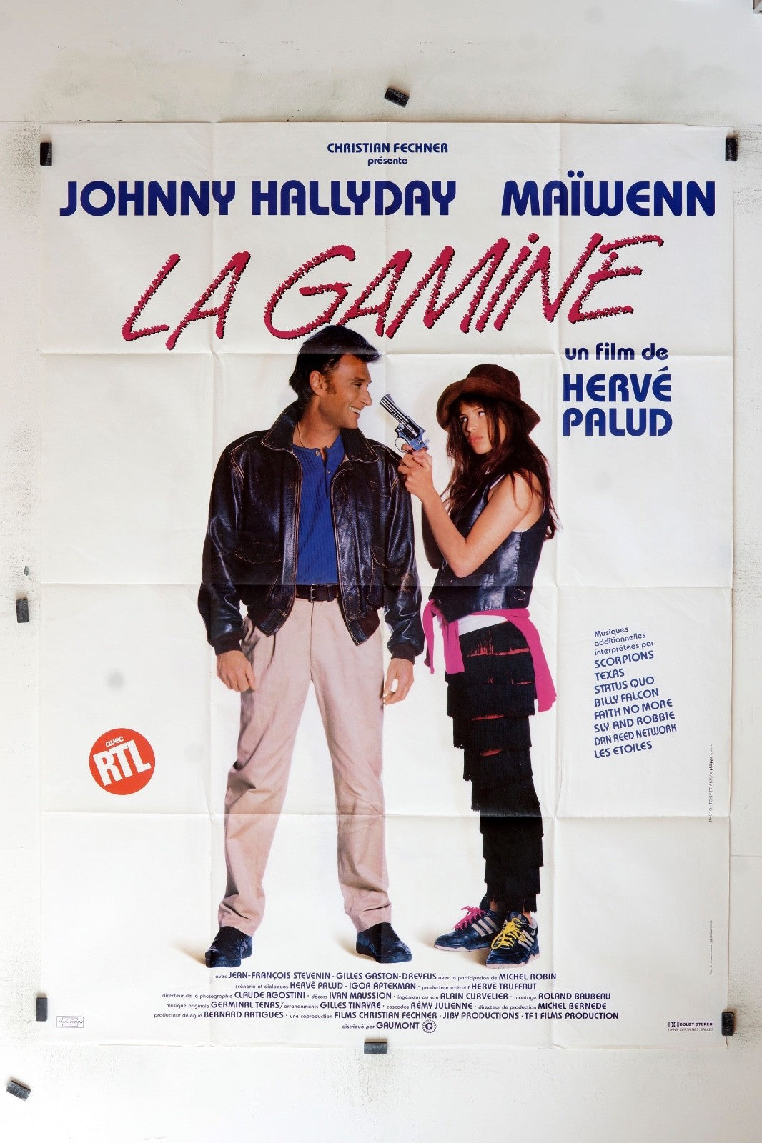 LA GAMINE JOHNNY HALLYDAY POSTER ORIGINAL 120x160