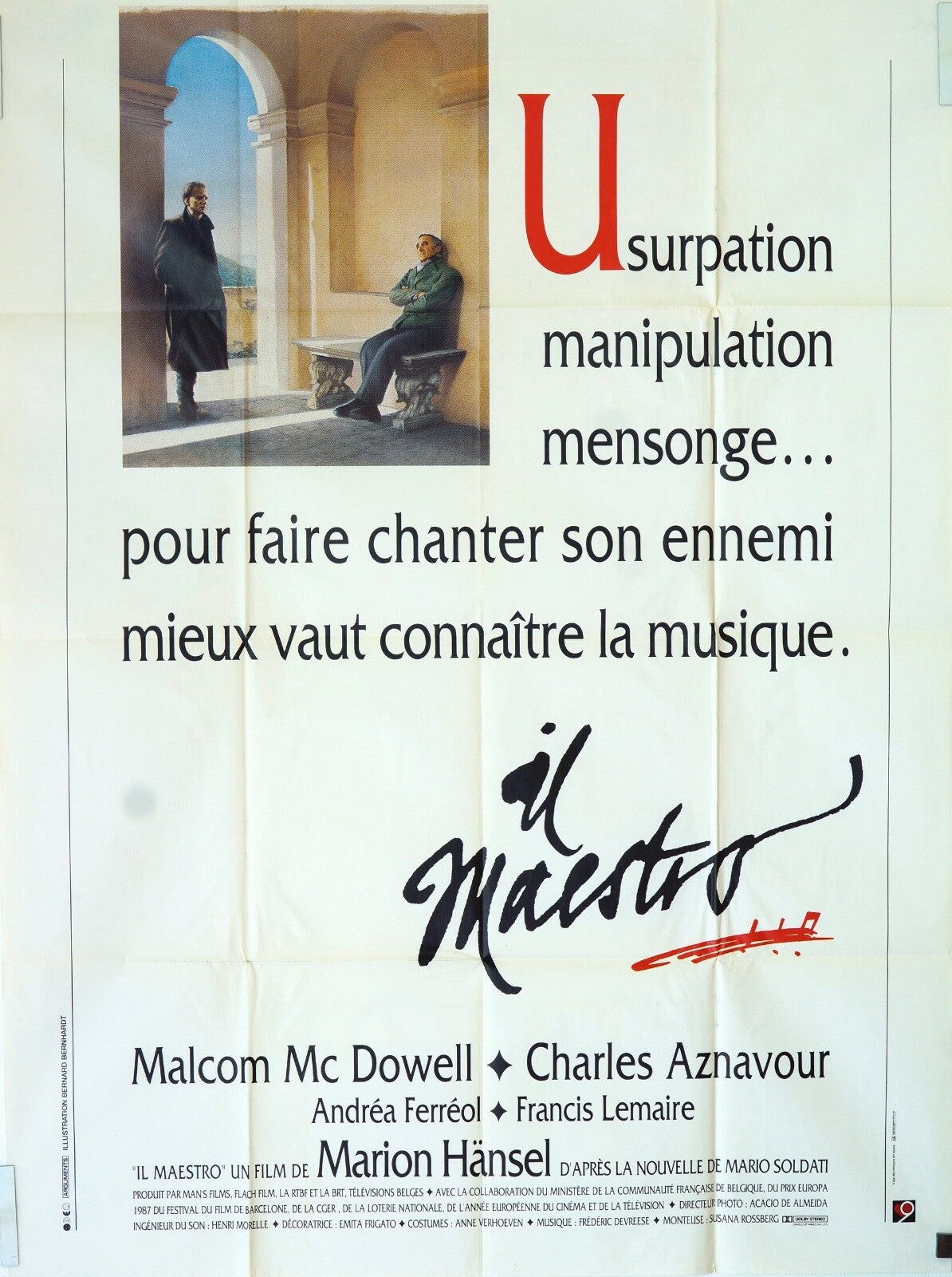 IL MAESTRO MOVIE POSTER ORIGINAL 120x160 CHARLES AZNAVOUR