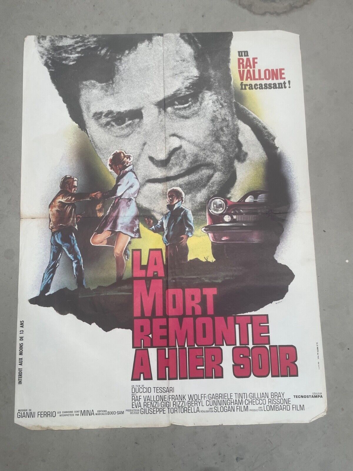 LA MORT REMONTE À HIER SOIR POSTER ORIGINAL 60x80 RAF VALLONE
