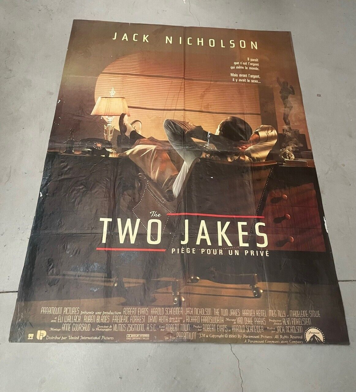 THE TWO JAKES, PIÈGE POUR UN PRIVÉ, NICHOLSON POSTER ORIGINAL SUR KRAFT 120X160