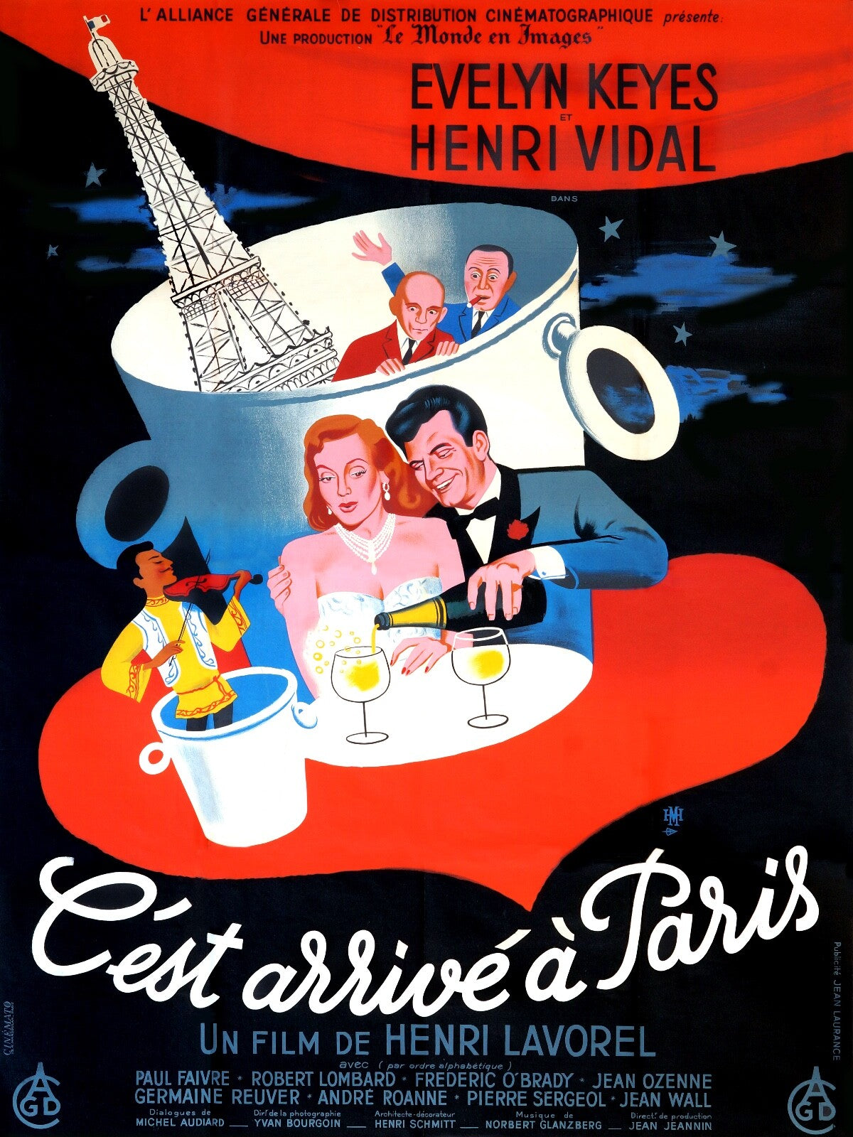 C'EST ARRIVÉ À PARIS MOVIE POSTER (60X80) EVELYN KEYES, HENRI VIDAL