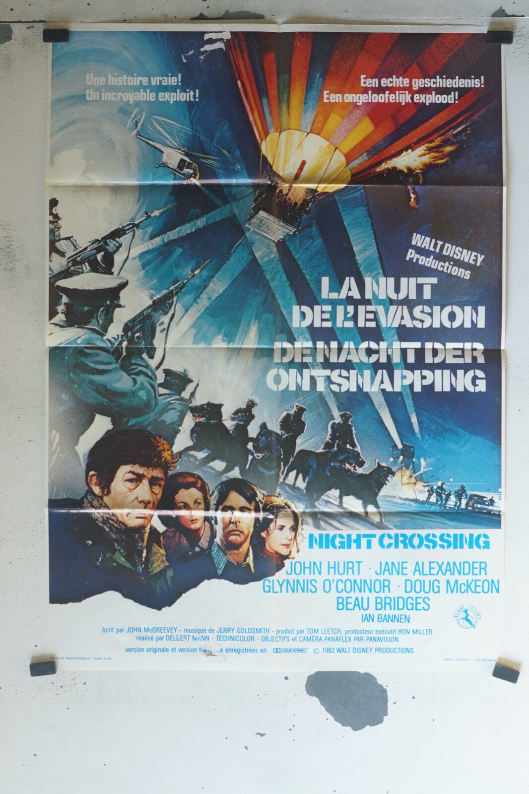 LA NUIT DE L’ÉVASION MOVIE POSTER ORIGINAL 100x70 JOHN HURT