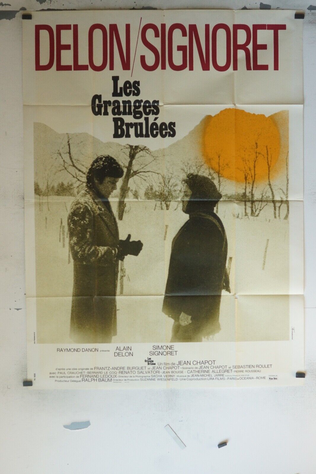 LES GRANGES BRÛLÉES POSTER ORIGINAL 120x160 DELON SIGNORET