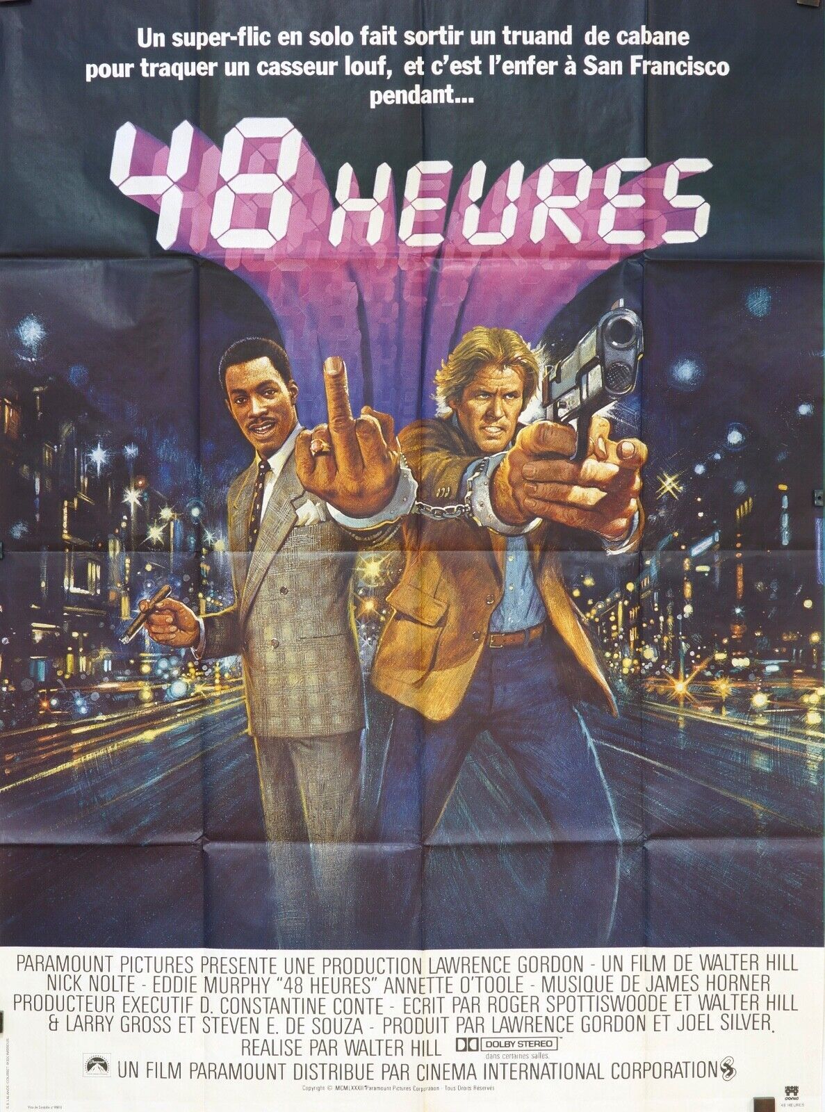 48 HEURES ORIGINAL MOVIE POSTER 120x160 NICK NOLTE