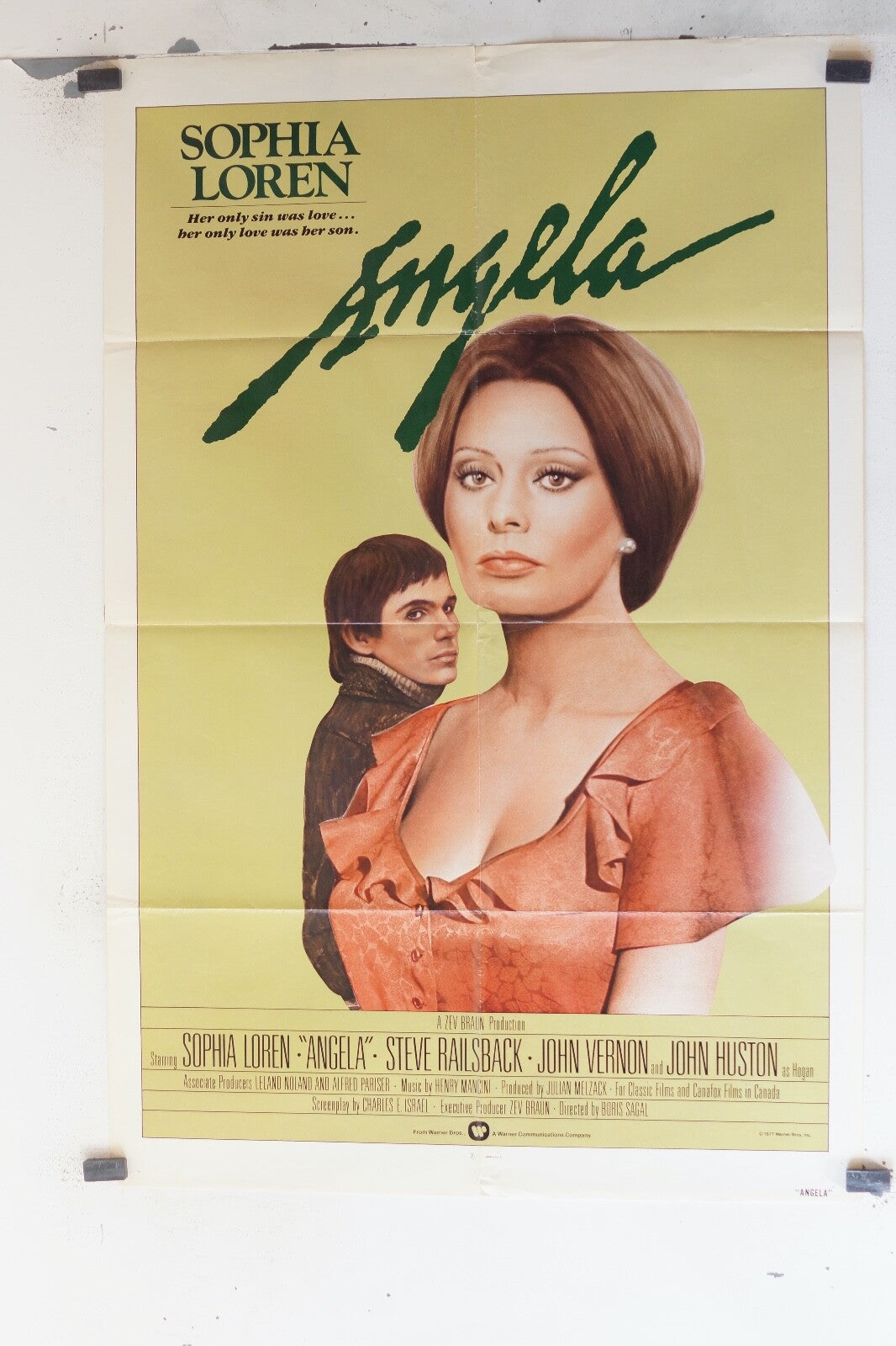 ANGELA (70X100) ORIGINAL MOVIE POSTER SOPHIA LOREN – STEVE RAILSBACK
