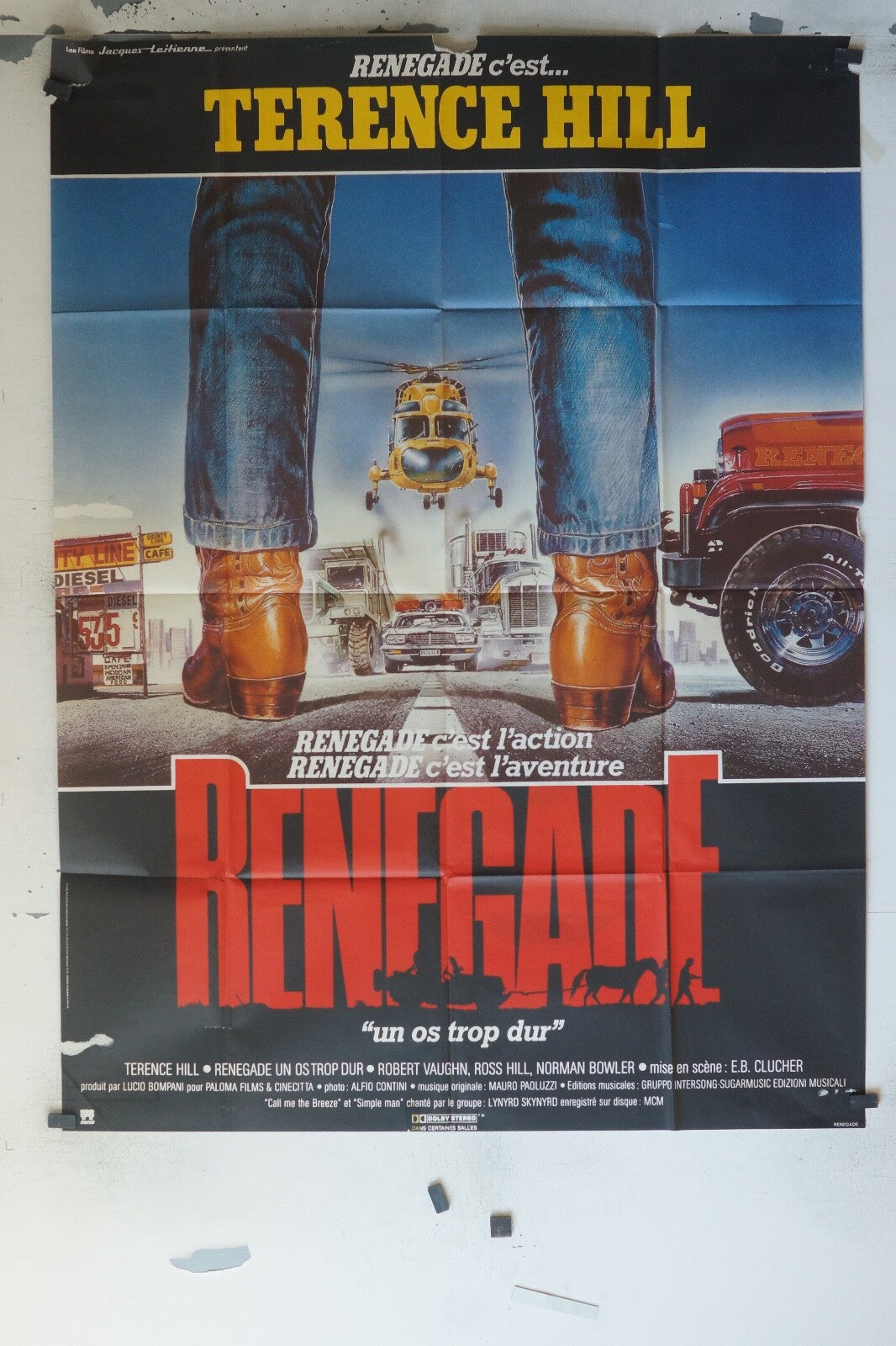 RENEGADE MOVIE POSTER ORIGINAL 120x160 TERENCE HILL