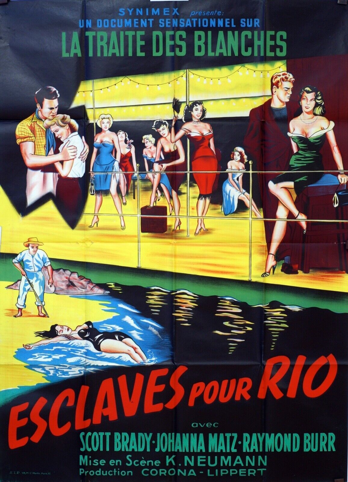ESCLAVES POUR RIO Original Movie Poster 120X160 SCOTT BRADY