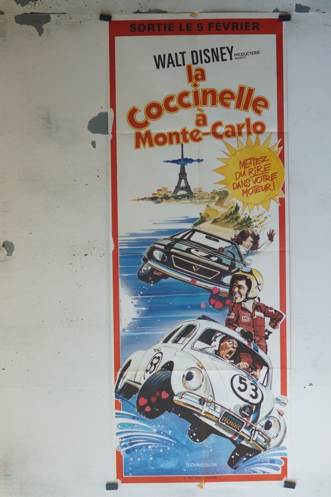 LA COCCINELLE A MONTE CARLO POSTER ORIGINAL 60x160 MARCELLO MASTROIANNI
