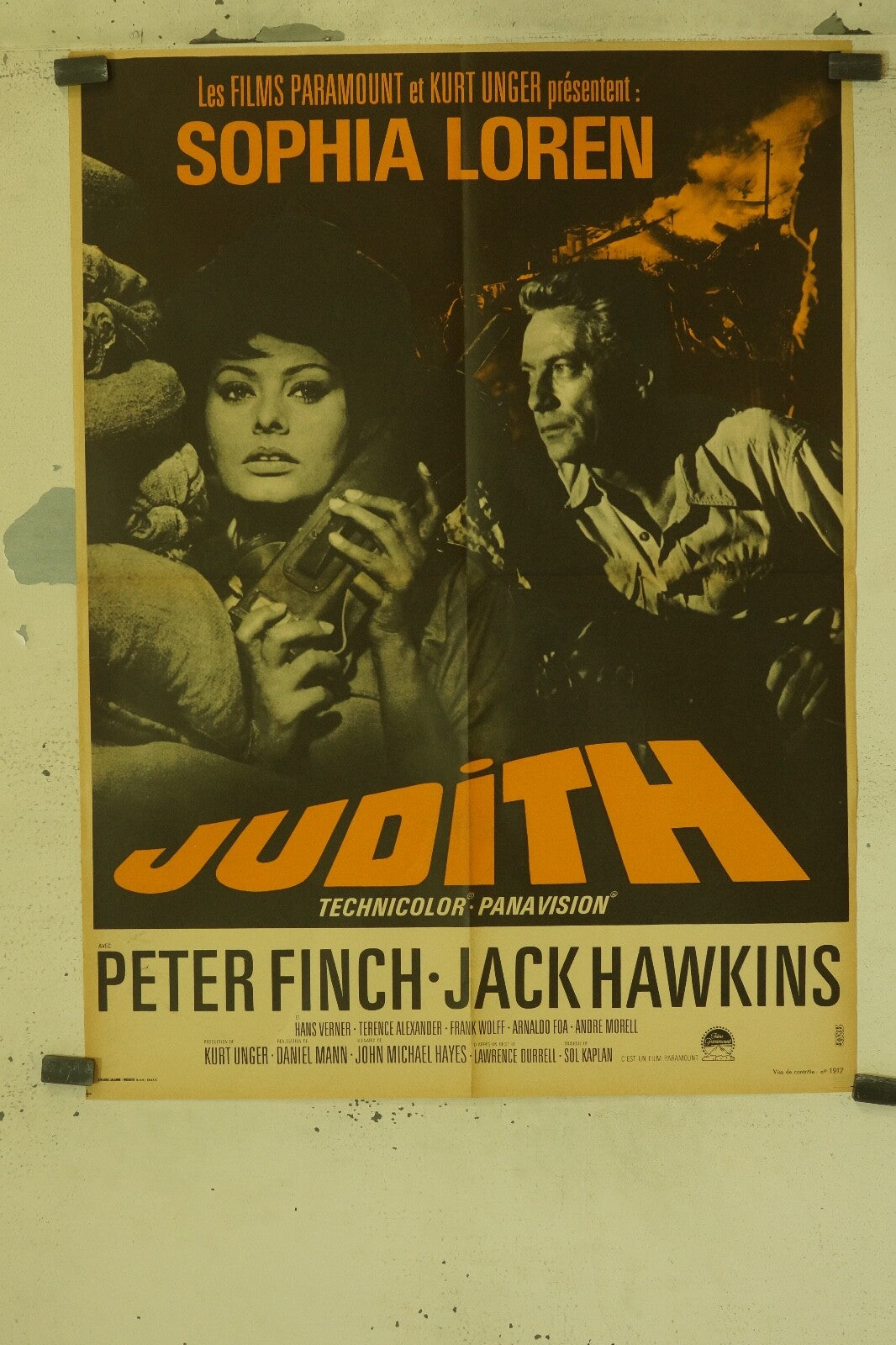 JUDITH POSTER ORIGINAL (60X80) SOFIA LOREN, PETER FINCH