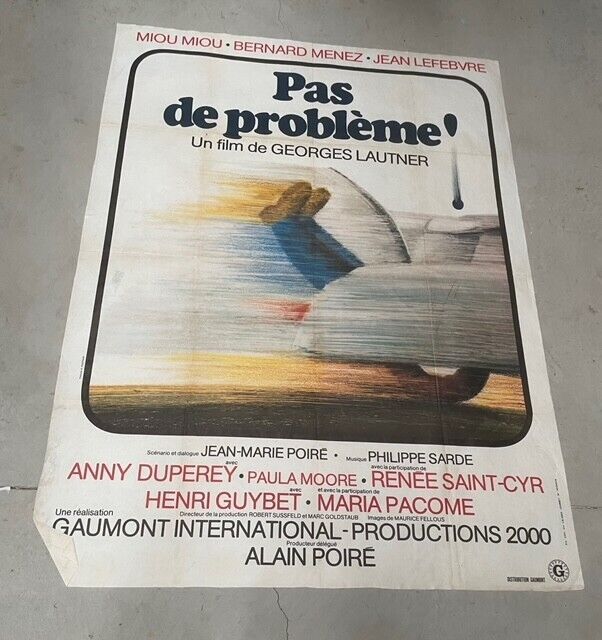 PAS DE PROBLÈME, GEORGES LAUTNER, MOVIE POSTER ORIGINAL 120x160