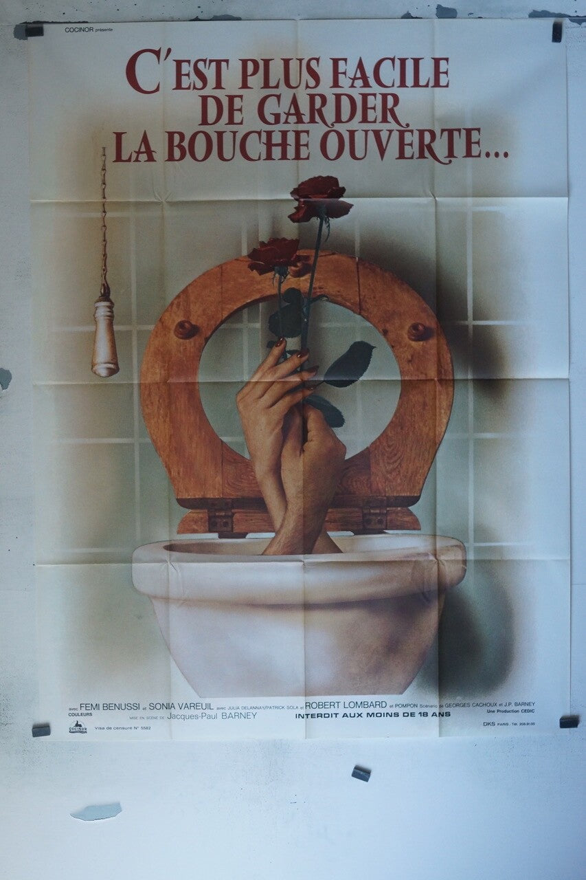 C’EST PLUS FACILE DE GARDER KLA BOUCHE OUVERTE…POSTER ORIGINAL 120x160 JOHN