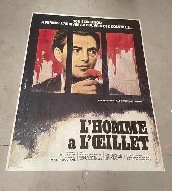 L'HOMME À L'OEILLET, NICOS TZIMAS, MOVIE POSTER ORIGINAL 120x160