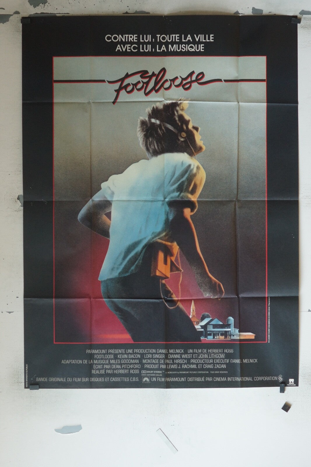 FOOTLOOSE MOVIE POSTER ORIGINAL 120x160 KEVIN BACON