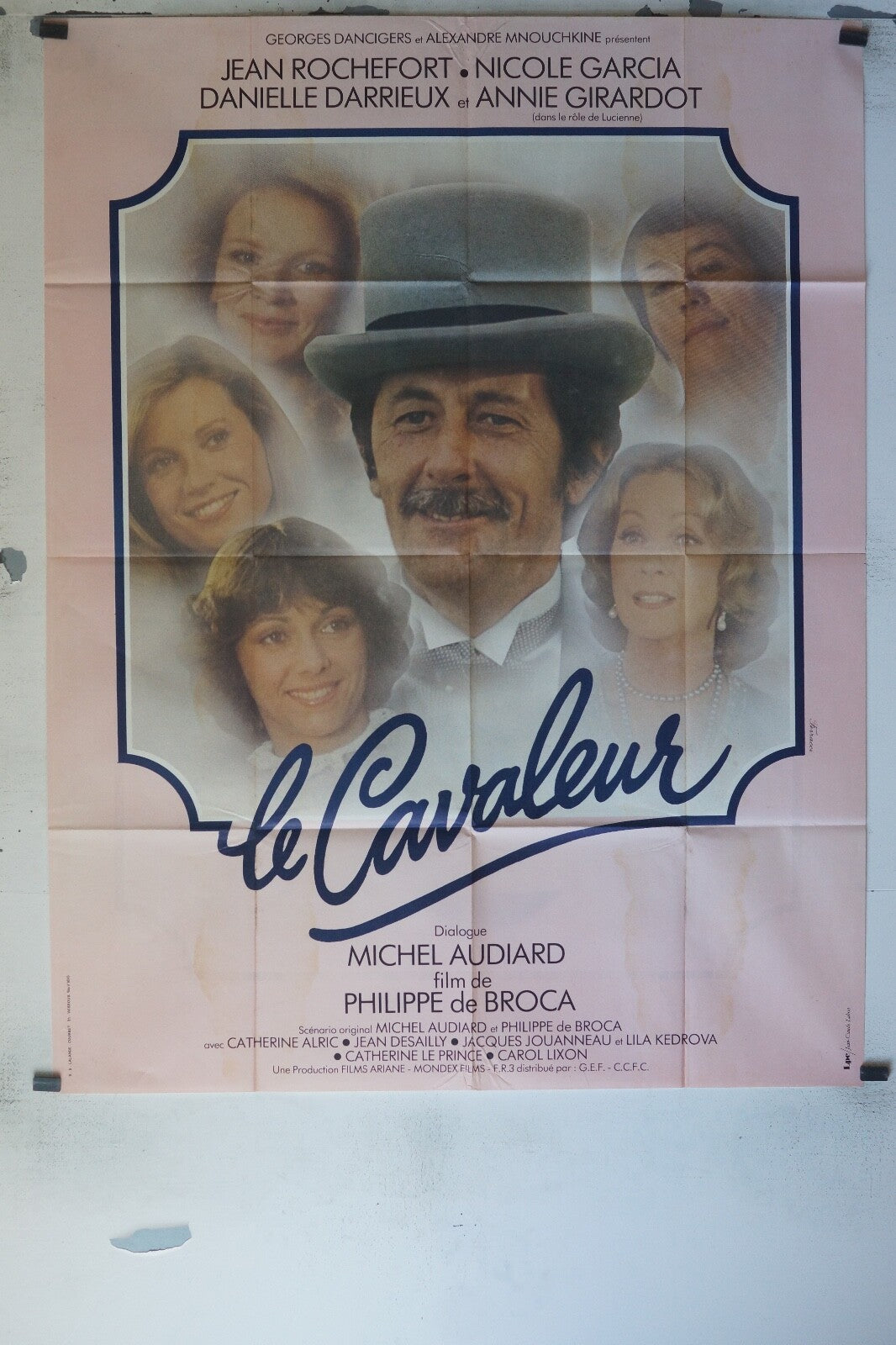 LE CAVALEUR MOVIE POSTER ORIGINAL 120x160 JEAN ROCHEFORT