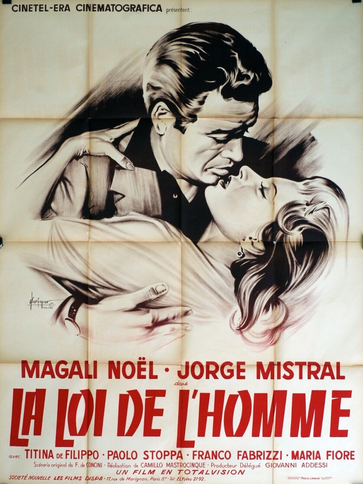 LA LOI DE L’HOMME MOVIE POSTER ORIGINAL 120x160 MAGALI NOËL
